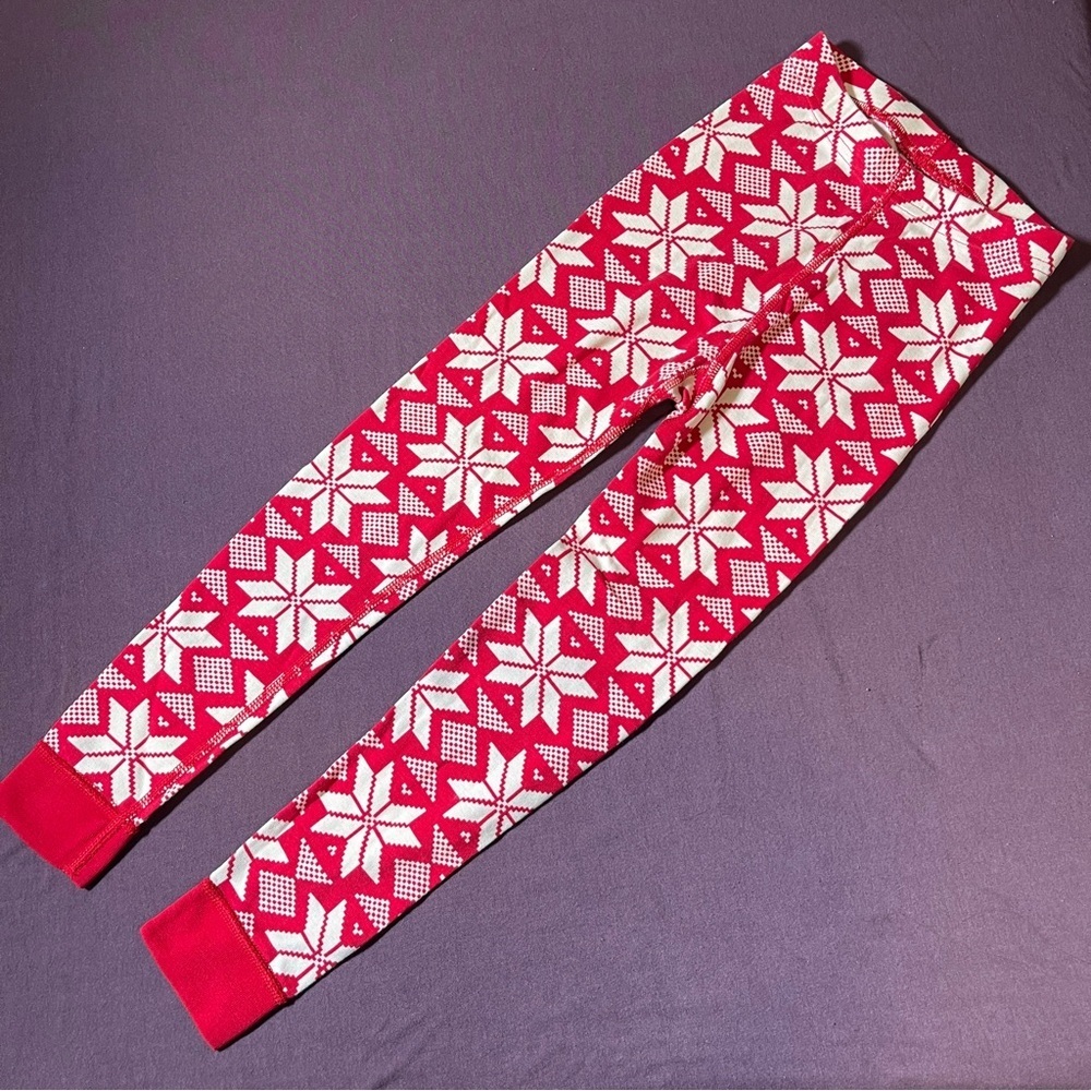 Hanna Andersson Long John Pajama PANTS Red/White - Kids Size 6-7 PJs